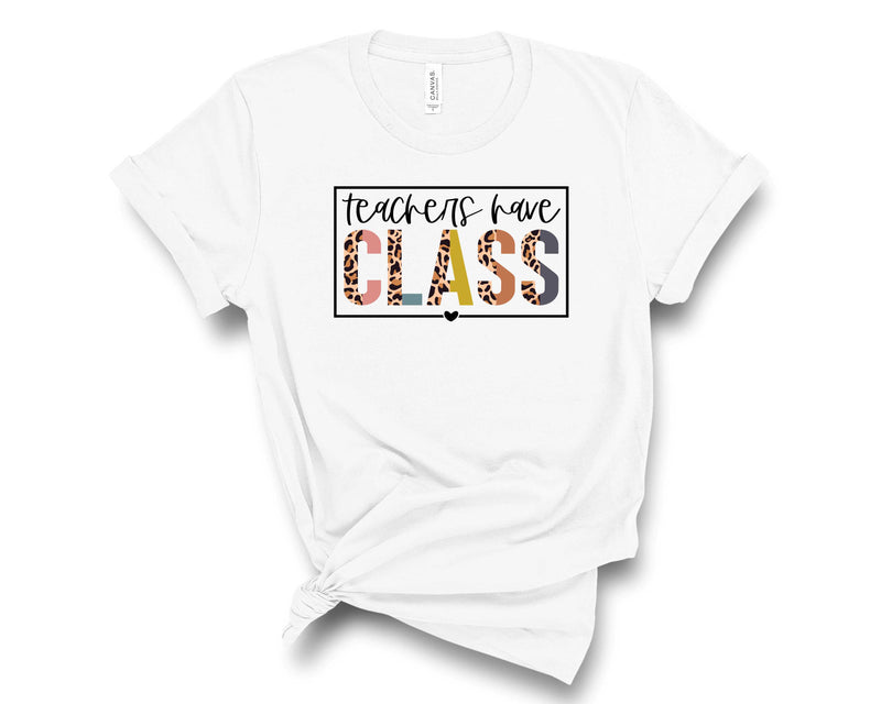 teachers have class half leopard box - Graphic Tee