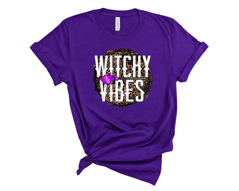 witchy vibes leopard circle - Graphic Tee